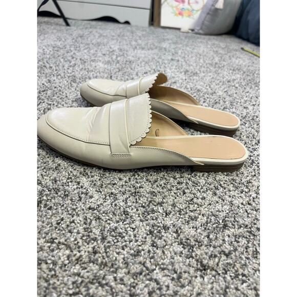 The Loft White Loafer Slip-Ons, Women’s 9, Cream Scalloped Edge, Workwear Office - Picture 3 of 8